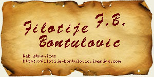 Filotije Bontulović vizit kartica